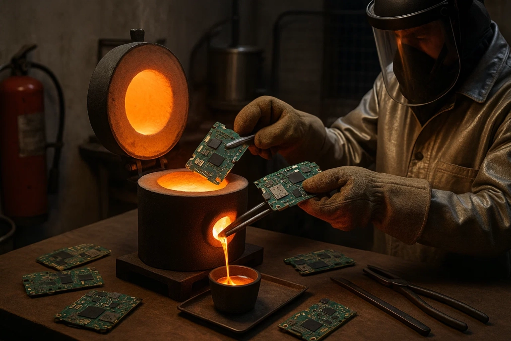بازیافت و استخراج طلا از برد های موبایل با استفاده روش ذوب