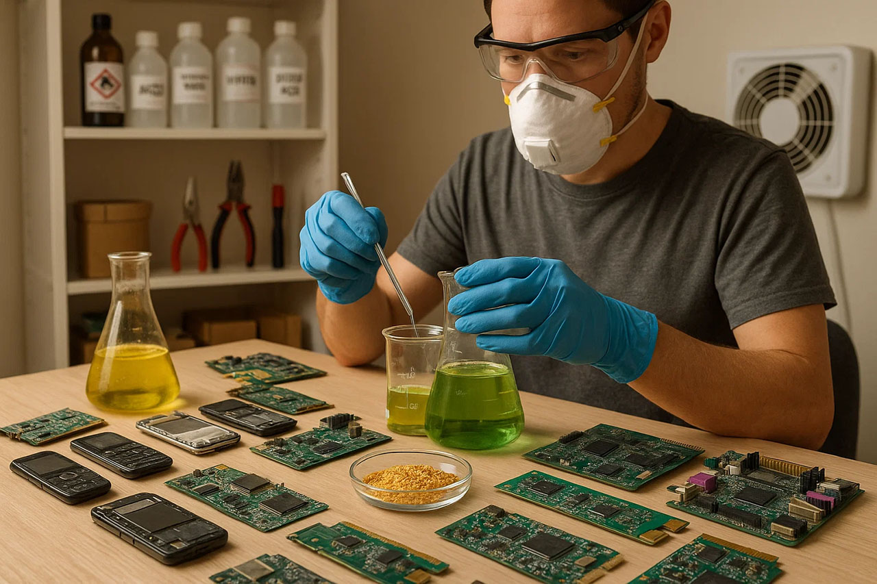 کسب درآمد از راه بازیافت طلا از برد های الکترونیکی در خانه