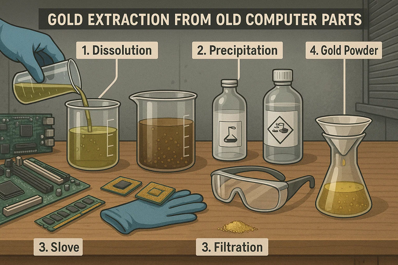 آموزش گام به گام استخراج طلا از کامپیوتر