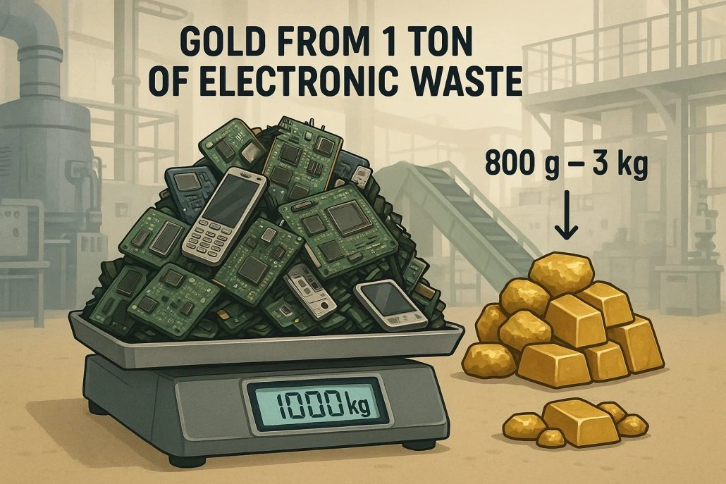 چه مقدار طلا در یک تن برد الکترونیکی وجود دارد؟