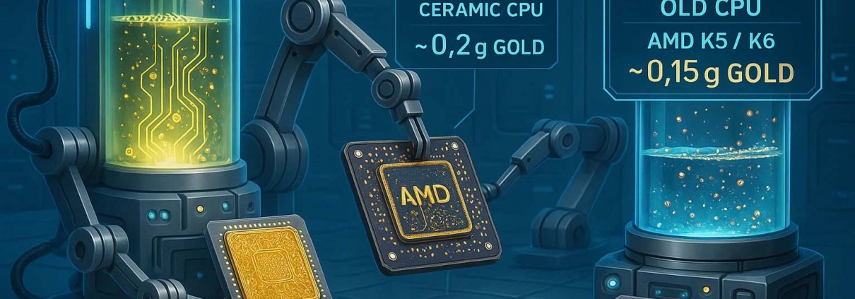 روشی نوین برای استخراج طلا از CPU + مقدار طلای موجود در انواع پردازنده ها