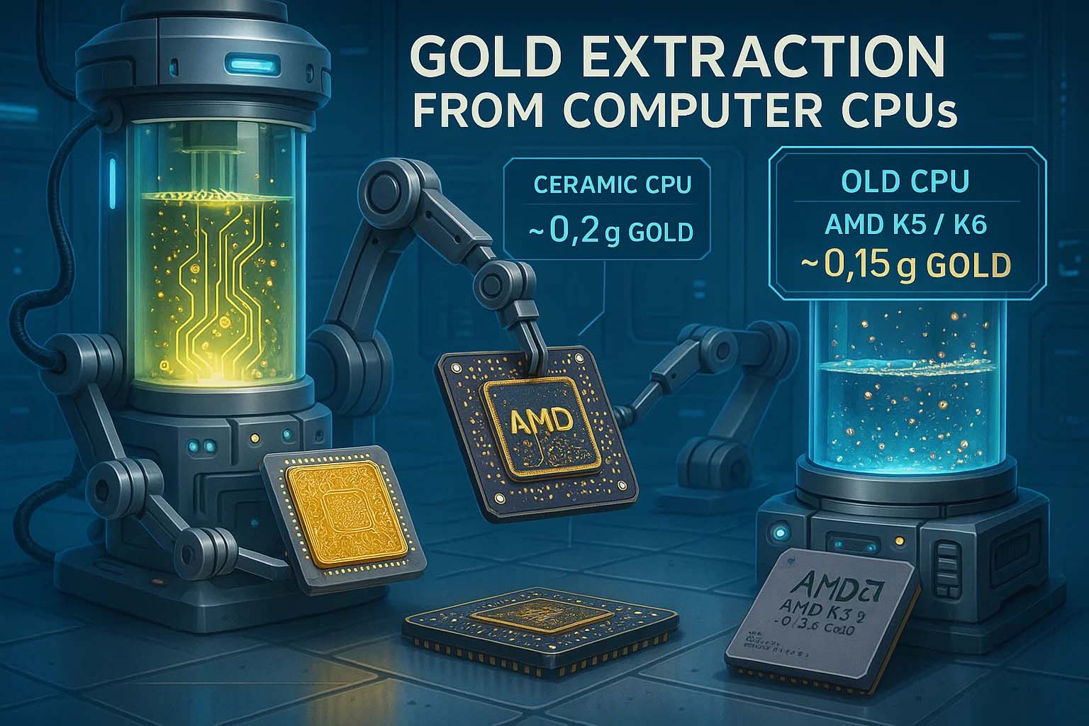 روشی نوین برای استخراج طلا از CPU + مقدار طلای موجود در انواع پردازنده ها