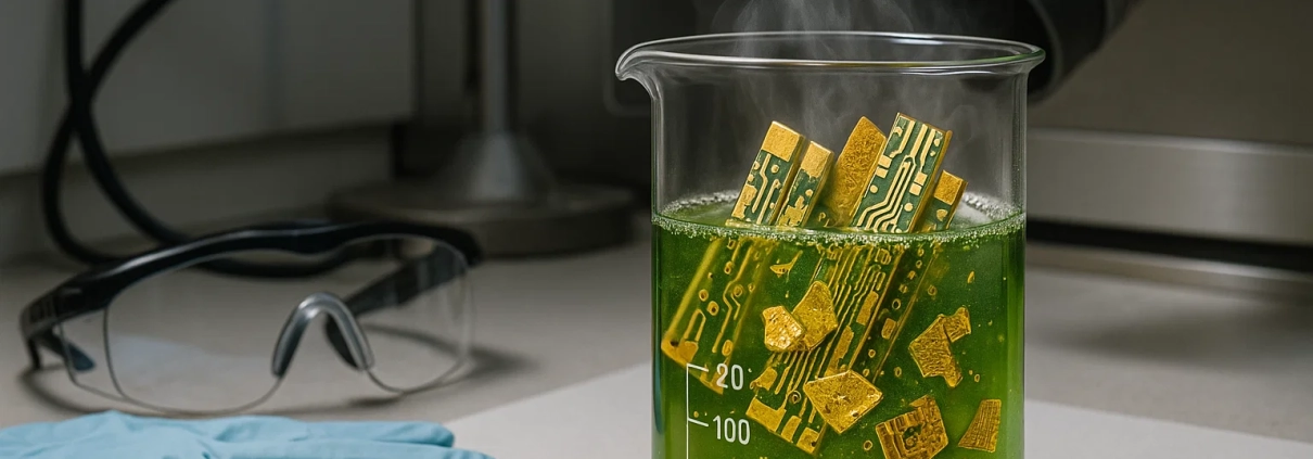 استخراج طلا از برد با اسید نیتریک (روش نیتریک)