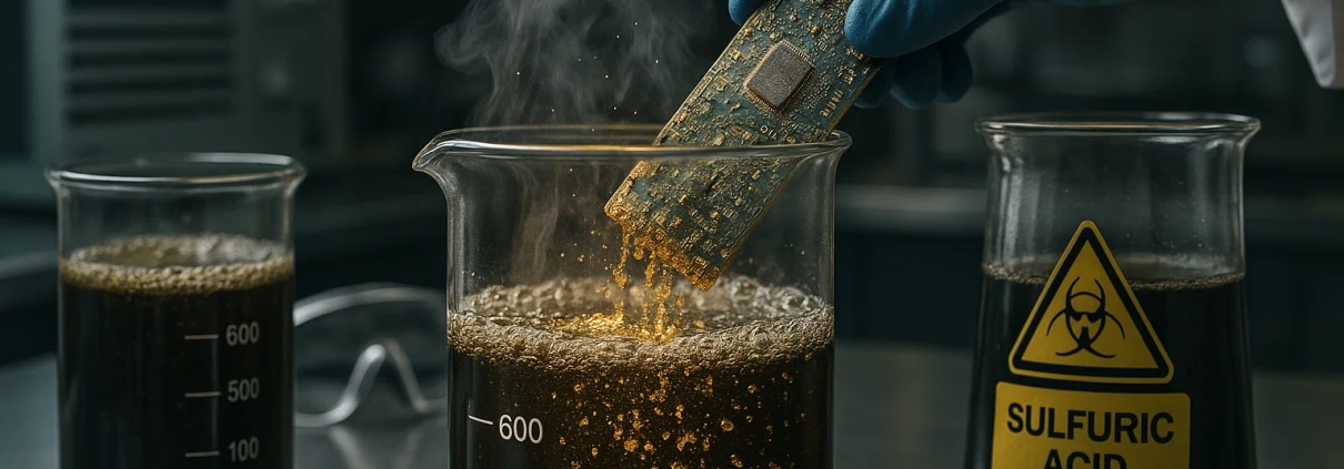 استخراج طلا از برد با اسید سولفوریک