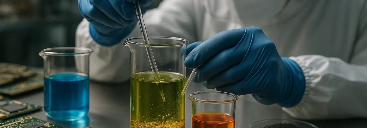 استخراج طلا از برد الکترونیکی و خاک با اسید