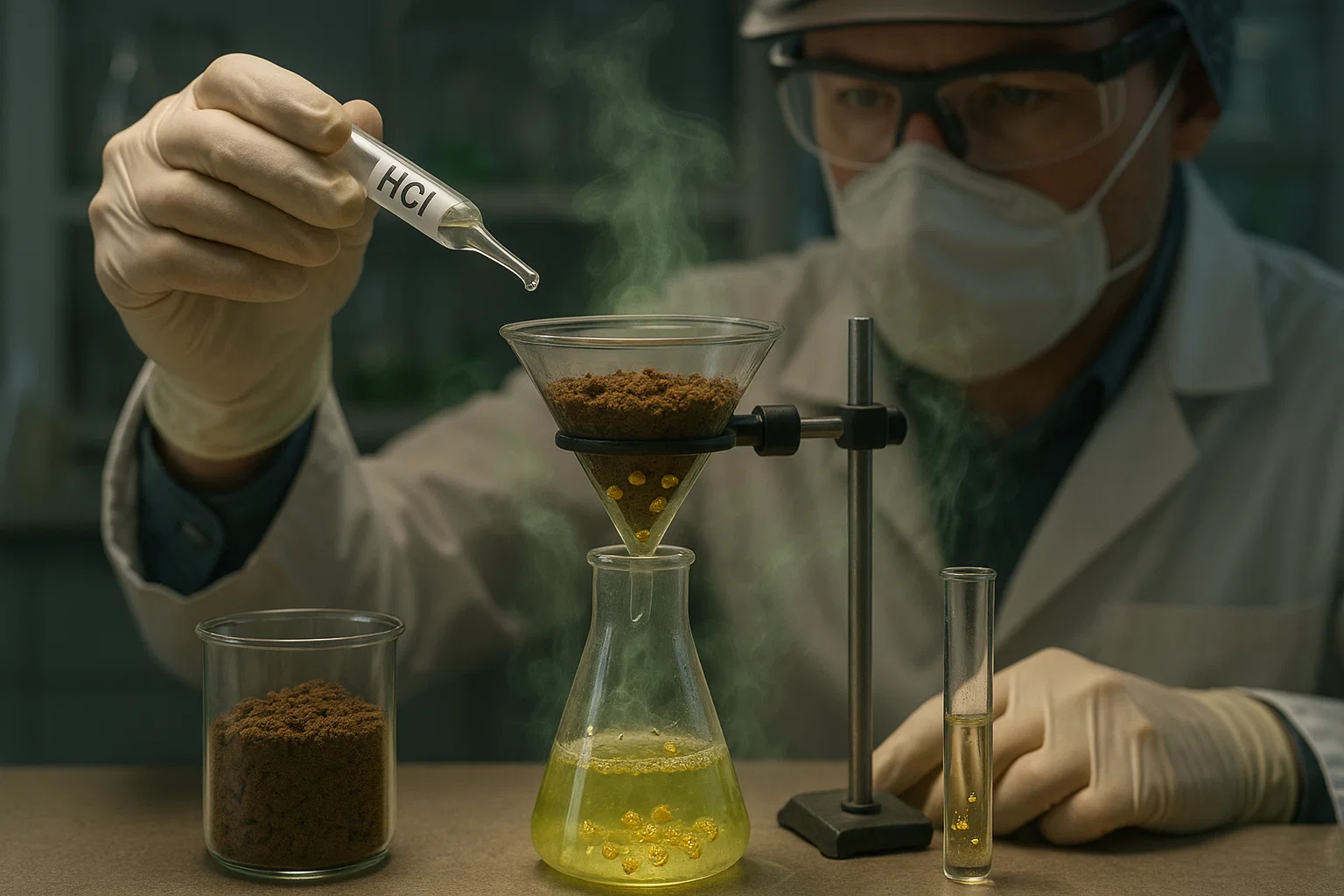 استخراج طلا از خاک با جوهر نمک