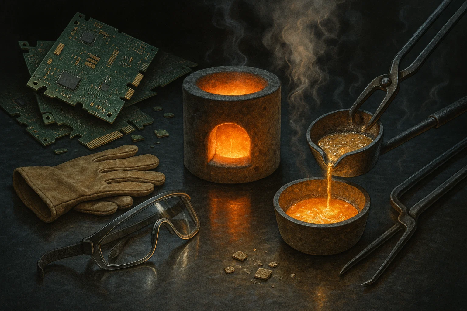 استخراج طلا از برد با روش قالکاری (کوره قالکاری)