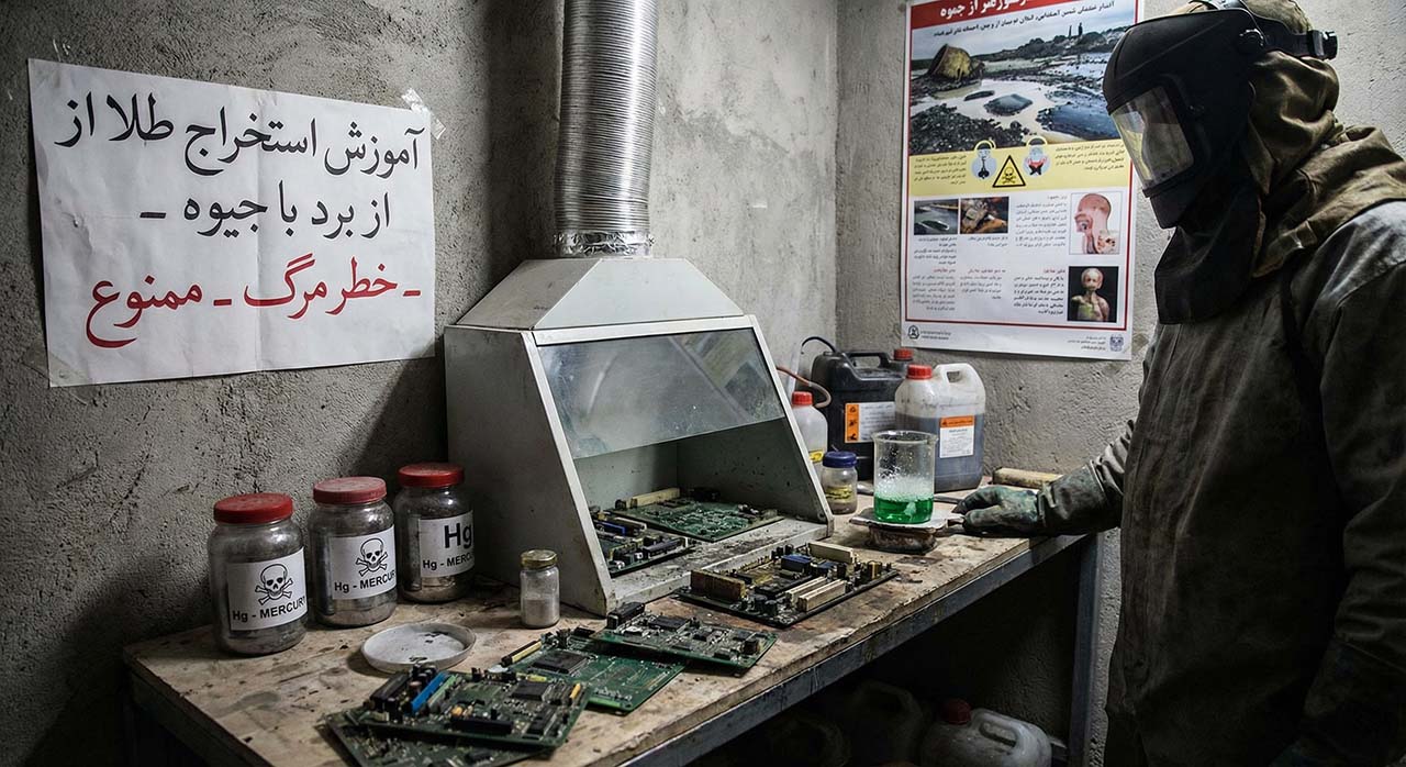 آموزش استخراج طلا از برد با جیوه