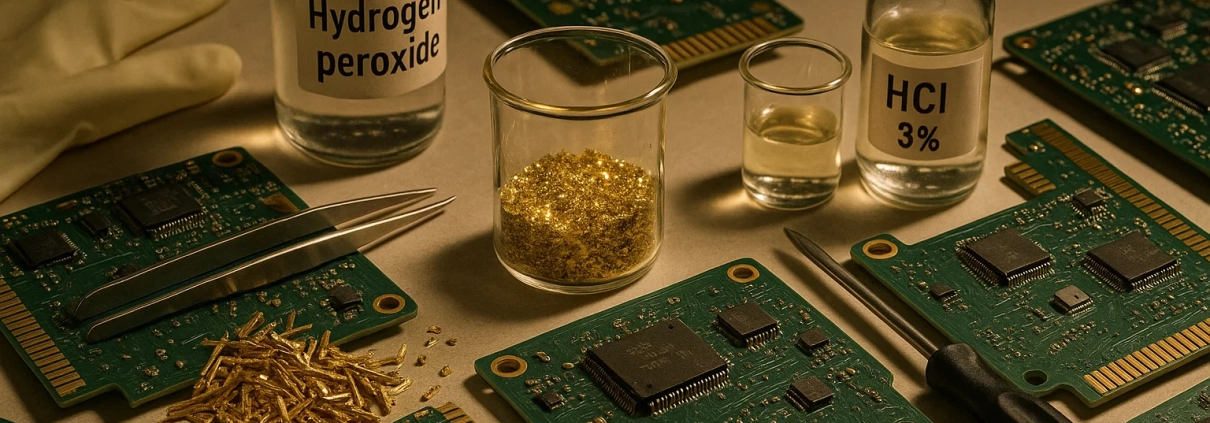 بهترین، سریعترین و ساده ترین روشهای خانگی استخراج طلا از برد