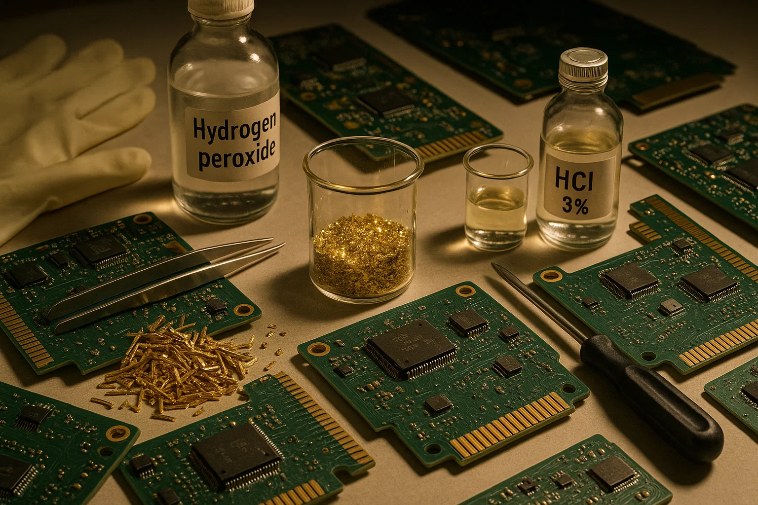 بهترین، سریعترین و ساده ترین روشهای خانگی استخراج طلا از برد