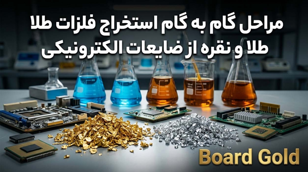 مراحل گام به گام استخراج فلزات طلا و نقره از ضایعات الکترونیکی
